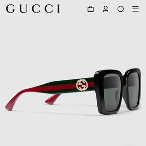Gucci Black Square Frame Sunglasses
